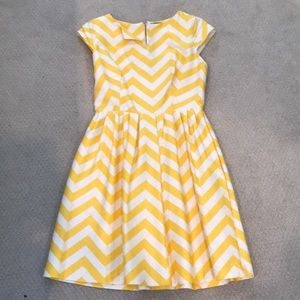 Yellow chevron Elizabeth McKay dress